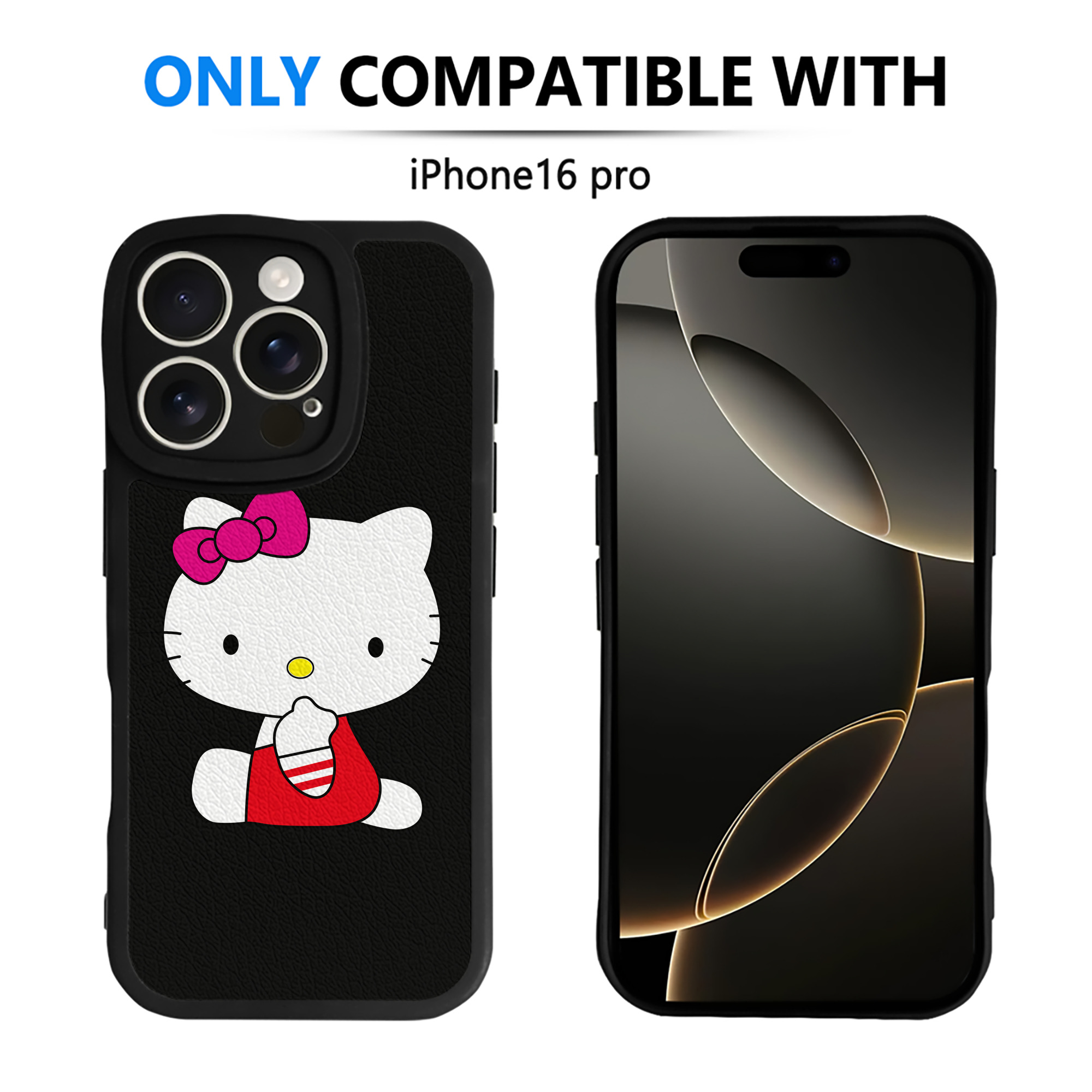 （画像用） Hello Kitty ハローキティ 【iPhone 16シリーズ対応】シリコンスマホケース（レザー調） 材質：シリコン